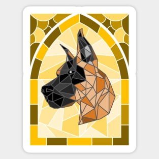 Stained Glass Fawn Great Dane Sticker